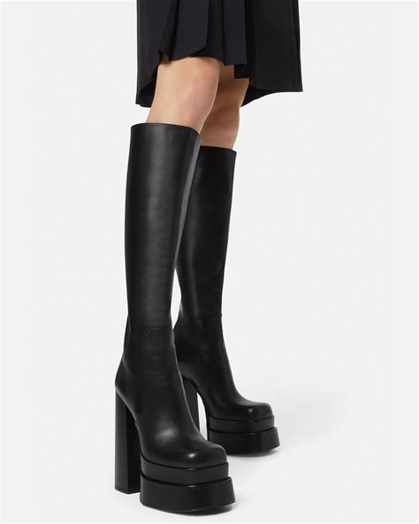 versace over-knee high platform boots 2022|Versace Boots for Women .